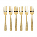 Set of 6 Siena Dessert Forks PVD Gold - 1