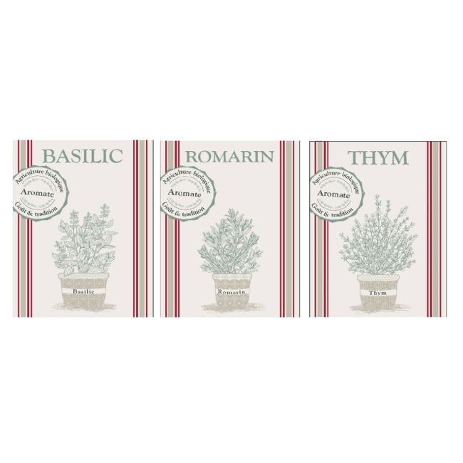 Set of 3 Aromate Kitchen Towels 50x70cm