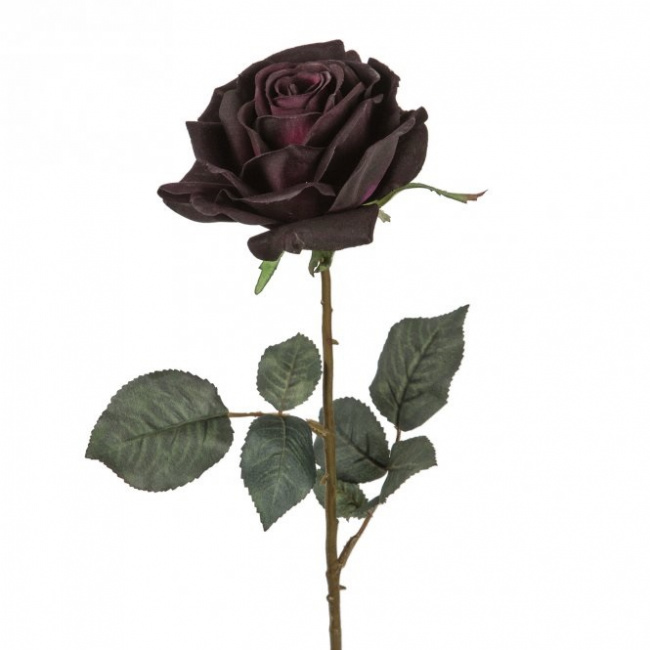 Róża 66cm fioletowo-czarna