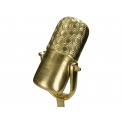 Dekoracja mikrofon na stojaku 50x17cm złota - 3