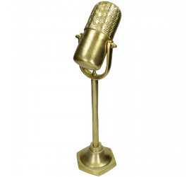 Dekoracja mikrofon na stojaku 50x17cm złota