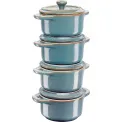 Komplet 4 garnków Mini Cocotte 200ml 10cm antyczny turkusowy - 1