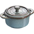 Komplet 4 garnków Mini Cocotte 200ml 10cm antyczny turkusowy - 4