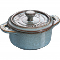 Set of 4 Mini Cocotte Pots 200ml 10cm Antique Turquoise - 12