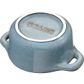 Komplet 4 garnków Mini Cocotte 200ml 10cm antyczny turkusowy - 3