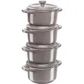 Komplet 4 garnków Mini Cocotte 200ml 10cm antyczny grafitowy - 1