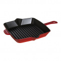 Square Red Cast Iron Grill Pan 26cm - 1