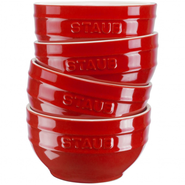 Set of 4 Serving Bowls 12cm Red