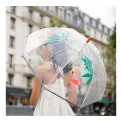 Parasol dziecięcy przezroczysty z gwizdkiem flamingi - 2