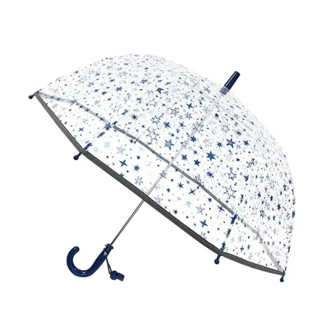 Parasol młodzieżowy przezroczysty długi gwiazdki - 1