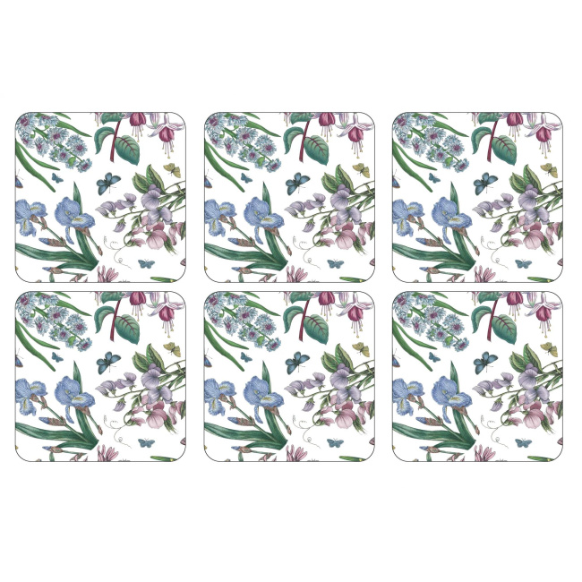 Set of 6 Cup Coasters Botanic Garden 10.5x10.5cm