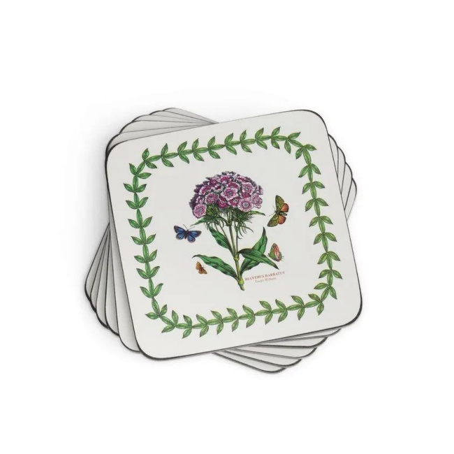 Set of 6 Cup Coasters Botanic Garden 10.5x10.5cm