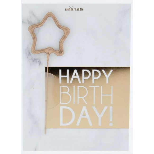 Kartka z życzeniami + zimne ognie Happy Birthday! - 1