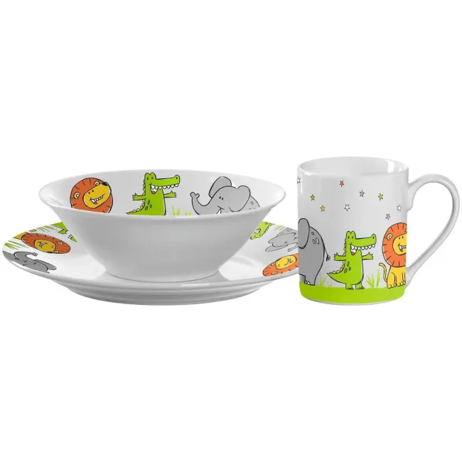 Komplet 3 naczyń dla dzieci Lion, Crocodile, Elephant - 1