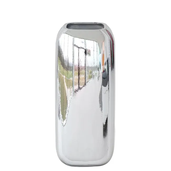 Wazon kwadratowy Neve 27cm srebrny