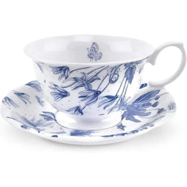Filiżanka ze spodkiem Botanic Blue 170ml do herbaty