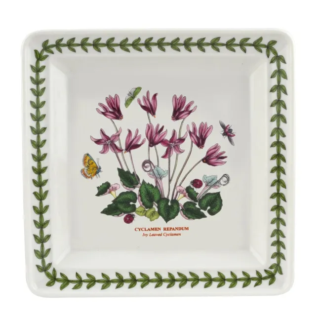 Square Plate Botanic Garden 18cm - Cyclamen - 1