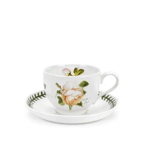 Filiżanka ze spodkiem Botanic Roses 200ml do herbaty Tamora Peach