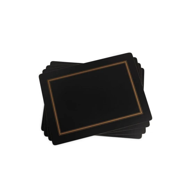 Set of 4 Placemats 40x30cm - Black Classic