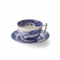 Blue Italian 280ml Breakfast Cup with Saucer