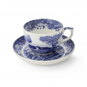 Blue Italian 560ml Coffee Cup with Saucer - 1