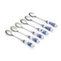 Set of 6 Blue Italian 15cm Spoons - 1