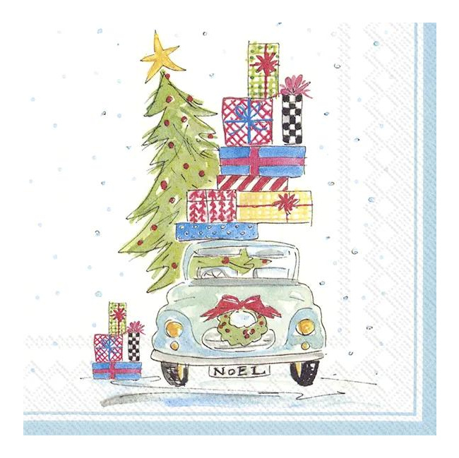 Napkins 33x33cm Noel Car 20pcs.