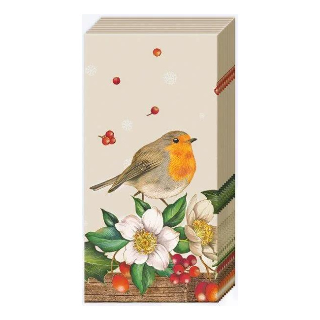 Tissues 21x21cm Welcome Red Robin Linen 10pcs.