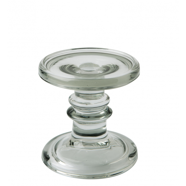 Glass Candle Holder 11x11cm Grey - 1