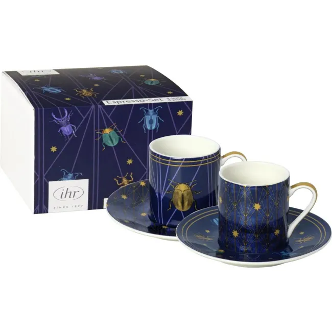 Komplet 2 filiżanek ze spodkiem Artdeco 75ml do espresso