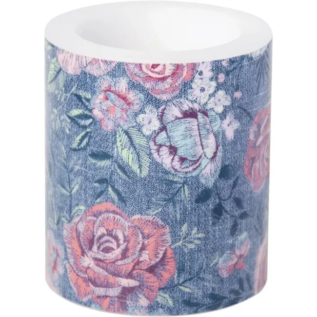 Świeczka Denim Rose 9x10cm