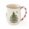 Christmas Tree Mug 400ml Peppermint Handles - 1