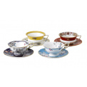 Set of 4 Wonderlust Tea Cups with Saucers 140ml - 1
