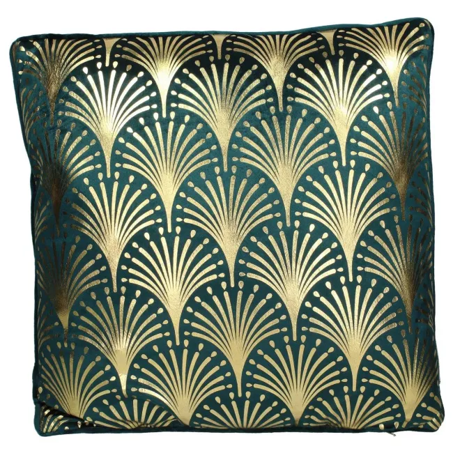 Poduszka Velvet Petrol Gold 45x45cm - 1