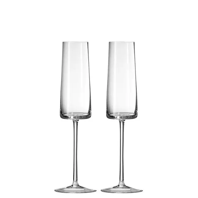 Set of 2 Vera Wang Metropolitain Flute Glasses 220ml for Champagne