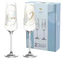Set of 2 280ml Love Champagne Glasses