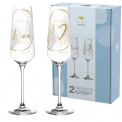 Set of 2 280ml Love Champagne Glasses