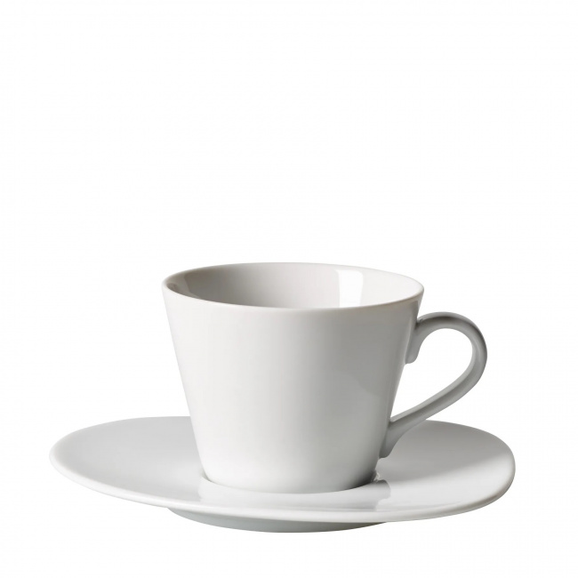 Organic White Cup with Saucer 270ml for Coffee - 1