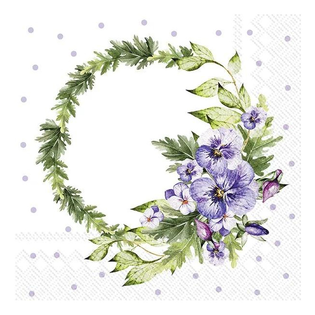 Napkins 33x33cm Pansy Wreat 20pcs