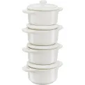 Komplet 4 garnków Mini Cocotte 200ml 10cm kość słoniowa - 1