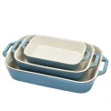 Zestaw 3 półmisków ceramicznych Cooking antyczny turkusowy - 6
