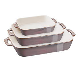 Zestaw 3 półmisków ceramicznych Cooking antyczny grafitowy
