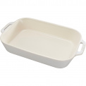 Set of 3 Ceramic Cooking Dishes White - 12