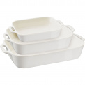 Set of 3 Ceramic Cooking Dishes White - 1