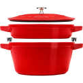 Set of 2 Covered Dishes 24cm Red