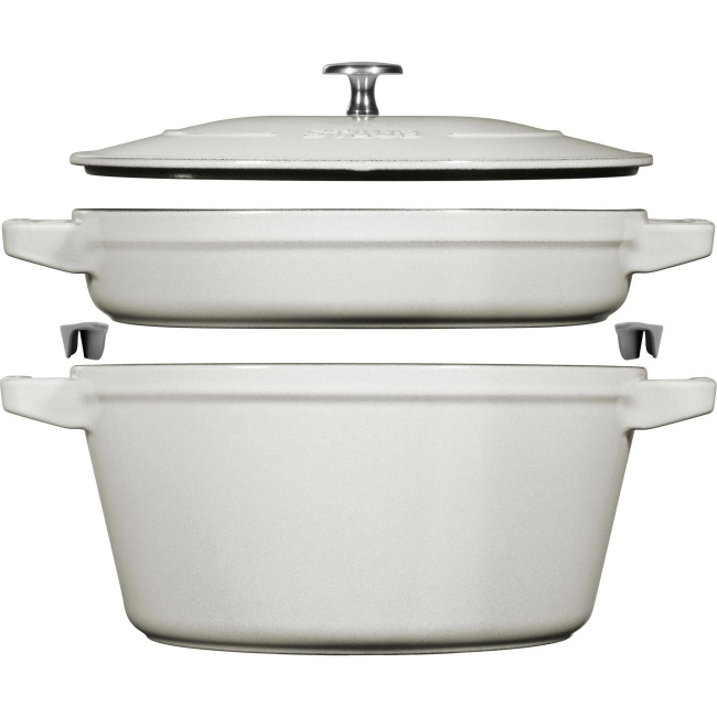 Zestaw 2 naczyń z pokrywką 24 cm truflowy