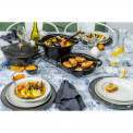 Set of 3 Covered Dishes 24cm Black - 8