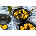 Set of 3 Covered Dishes 24cm Black - 7