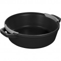 Set of 3 Covered Dishes 24cm Black - 11