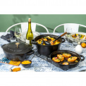 Set of 3 Covered Dishes 24cm Black - 3